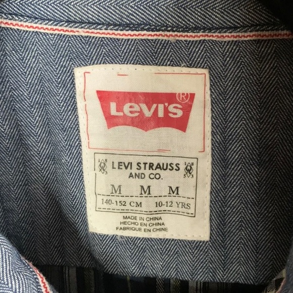 Levi’s Youth Button-up Flannel Cotton Shirt Medium Size 10-12 EXCELLENT LIKE NEW - Picture 7 of 9